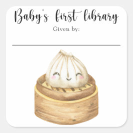 watercolor dumpling - baby's eerste bibliotheek vierkante sticker