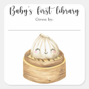 watercolor dumpling - baby's eerste bibliotheek vierkante sticker