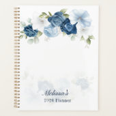 Watercolor Dusty Blue Floral 2026 Planner (Voorkant)