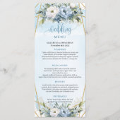 Watercolor Dusty Blue Floral Greenery Wedding Menu (Voorkant)