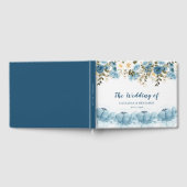 Watercolor Dusty Blue Floral Wedding Gastenboek (Volledig)