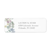 Watercolor Dusty Blue Wedding Address Label (Voorkant)