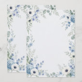 Watercolor Dusty Blue Wedding Program Programmakaart (Voorkant / Achterkant)
