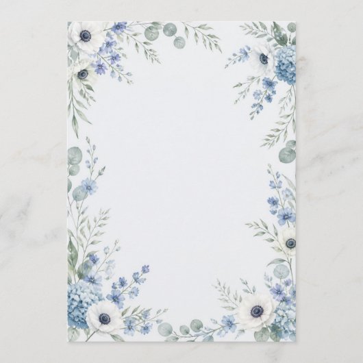 Watercolor Dusty Blue Wedding Program Programmakaart (Voorkant)