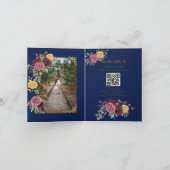 Watercolor Dusty Burgundy Yellow Roses/Blue (Binnen)