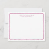 Watercolor dusty Pink Scalloped Nursery Note Card Aankondiging (Voorkant)