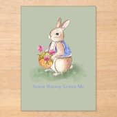 Watercolor Easter Bunny Acryl Uitnodigingen (Voorkant)