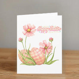 Watercolor Easter Egg Personalized Folded Card Kaart