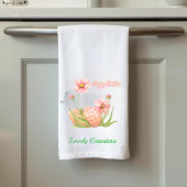 Watercolor Easter Egg Personalized Kitchen Towels Theedoek