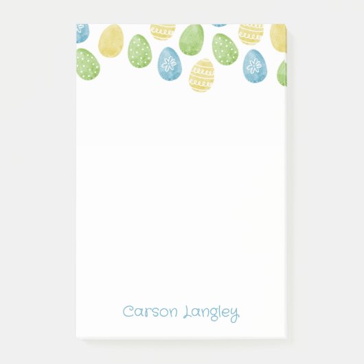 Watercolor Easter Egg Post-It Notes (Voorkant)