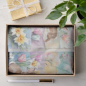 Watercolor Easter Eggs and Rabbits  Tissuepapier (Geschenk)