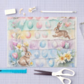 Watercolor Easter Eggs and Rabbits  Tissuepapier (Craft)