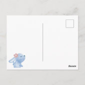 Watercolor Easter Hydrangea Wreath Cute Bunny Briefkaart (Achterkant)