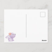 Watercolor Easter Lavender Wreath Eggs Cute Bunny Briefkaart (Achterkant)