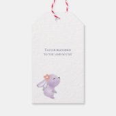 Watercolor Easter Lavender Wreath Eggs Cute Bunny Cadeaulabel (Achterkant)