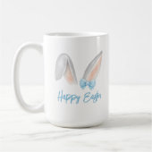 Watercolor Easter Rabbit Ears with Blue Bow Spring Koffiemok (Links)