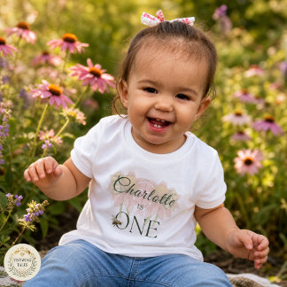 Watercolor Echinacea & Hommeltje 1e Verjaardag Kinder Shirts