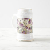 Watercolor Echinacea Purple & Gold  Bierpul (Voorkant links)
