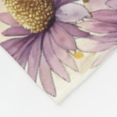 Watercolor Echinacea Purple & Gold Fleece Deken (Hoek)