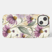 Watercolor Echinacea Purple & Gold iPhone Hoesje (Achterkant horizontaal)