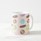 Watercolor Eclairs Donuts Pret Handgeschilderd Koffiemok (Voorkant rechts)