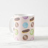 Watercolor Eclairs Donuts Pret Handgeschilderd Koffiemok (Voorkant links)