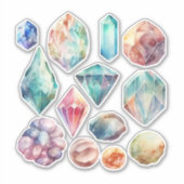 Watercolor Edelstenen Vinyl Sticker (Voorkant)