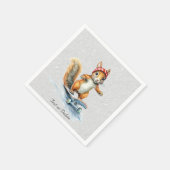 Watercolor Eekhoorn Skateboard Servetten (Hoek)