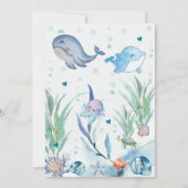 Watercolor Eén-der Onder de zee 1e verjaardag Kaart (Achterkant)