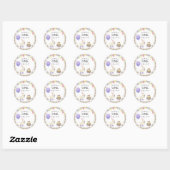Watercolor eend 1e verjaardag ronde sticker (Vel)