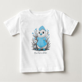 Watercolor eend blauwe bloemen baby t-shirt