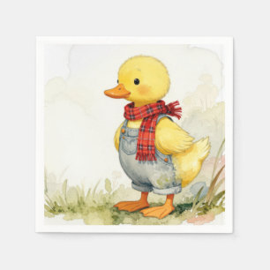 Watercolor Eend in Overall Servet