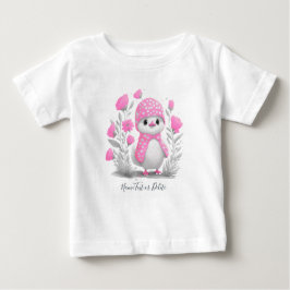 Watercolor Eend Roze Bloem Baby T-shirt