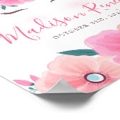 Watercolor Eenhoorn Gezicht Bloemsterren Baby Poster (Hoek)