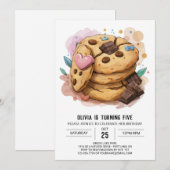 Watercolor Eenvoudige Chique Koekjes Verjaardag Kaart (Voorkant / Achterkant)