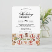 Watercolor Eettafel | Feestelijke Dinner Kaart (Staand voorkant)