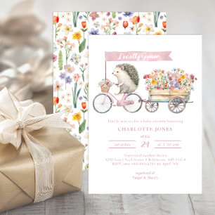 Watercolor Egel Baby Shower Kaart