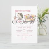 Watercolor Egel Baby Shower Kaart (Staand voorkant)