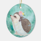 Watercolor Egel Keramisch Ornament (Links)