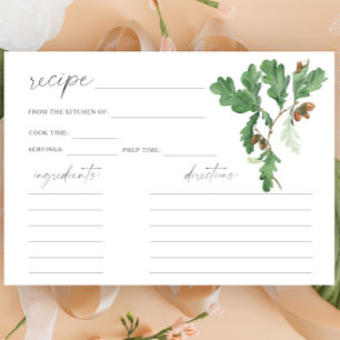 Watercolor eikel tak - recept kaart