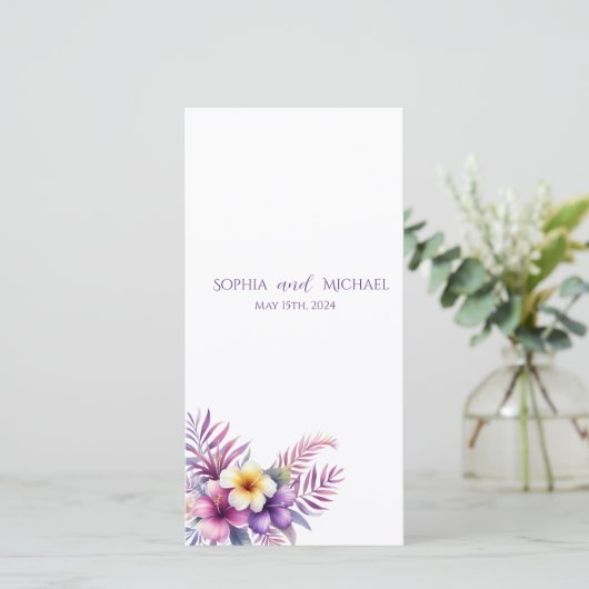 Watercolor Eiland Romantiek- Huwelijksprogramma- (Staand voorkant)