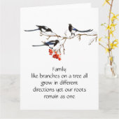 Watercolor Ekster Familie Citaten Dier Natuur   Ca Kaart (Gele Bloem)