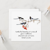 Watercolor Ekster Familie Citaten Dieren Natuur   Kaart (Voorkant / Achterkant in situ)