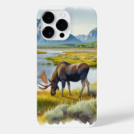 Watercolor Eland AI Kunst Hoestelkast iPhone 14 Pro Max Hoesje