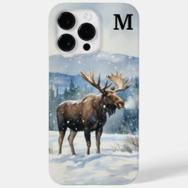Watercolor eland in de winter natuur Case-Mate iPhone 14 pro max hoesje