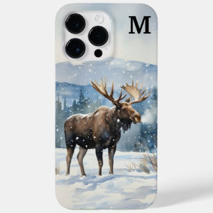 Watercolor eland in de winter natuur Case-Mate iPhone 14 pro max hoesje