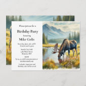 Watercolor Eland Verjaardagsfeest Kaart (Voorkant / Achterkant)