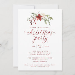 Watercolor Elegant Christmas Dinner Party Kaart