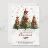 Watercolor Elegant Christmas Tree Christmas Party  Kaart (Voorkant)