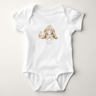 Watercolor Elegant konijn verjaardag grangmille Romper